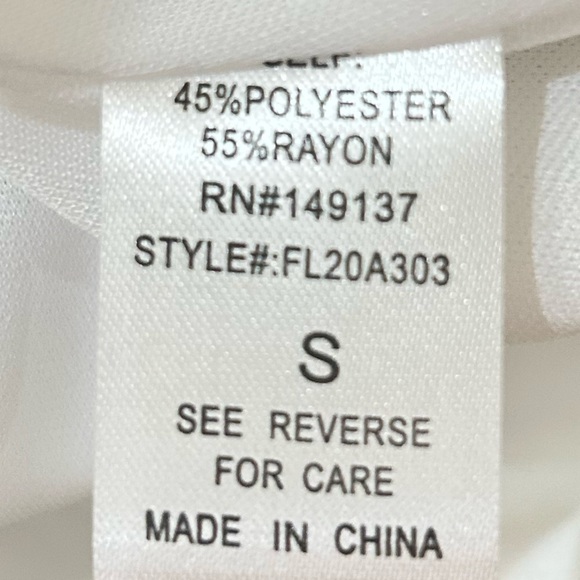 FAVLUX Fashion off white Textured linen look rayon mini dress side ties sz small - Picture 10 of 10